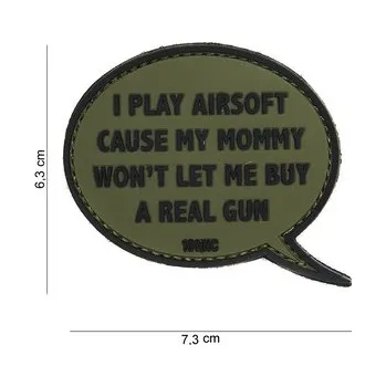 Nášivka Gumová nášivka 101 Inc nápis I Play Airsoft - olivová