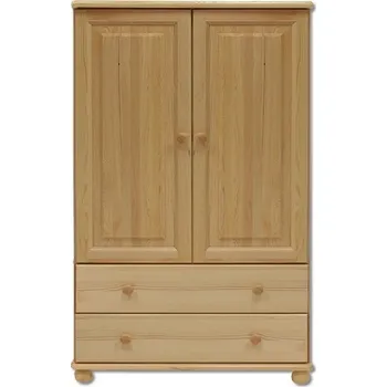 Šatní skříň Skříňka DK-127, 2D2S, masiv Barva: bez moření borovice