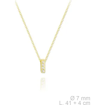 Náhrdelník Pozlacený náhrdelník s písmenem "I" se Zirkony Ag 925/1000