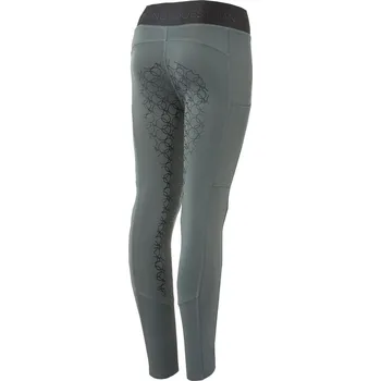 Jezdecké kalhoty Dětské jezdecké legíny Horze Leighton - se silikonovým sedem, 160 - Vínová