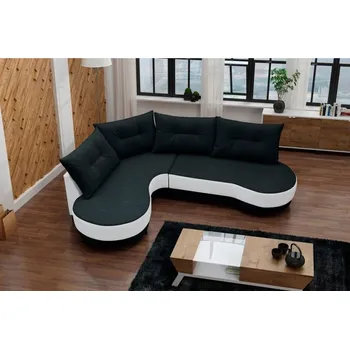 Sedací souprava Falco Rohová sedací souprava Abbey, levá, černá Inari 100/bílá Soft 17