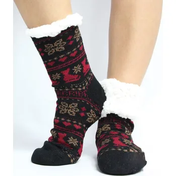 Dámské ponožky Dámské vánoční ponožky brusle EJ-201 černá, VELIKOST 35 - 38