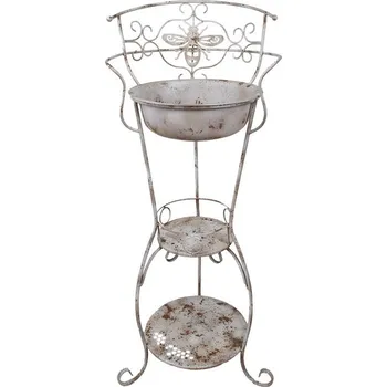 Sada koupelnových doplňků Bílé antik dekorativní kovové umyvadlo French - 48*42*108 cm