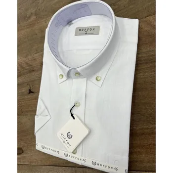 Pánská košile Pánská lněná košile BUFFON bílá , VELIKOST 2XL