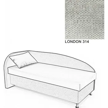 Postel Čalouněná postel AVA NAVI, s úložným prostorem, 90x200, levá, LONDON 314