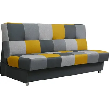 Pohovka Rozkládací pohovka ALABAMA, s úložným prostorem, hořčicová/šedá