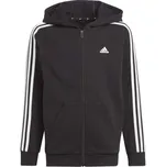 Dětská mikina adidas 3-STRIPES FULL-ZIP HOODIE 128 Černá, Bílá