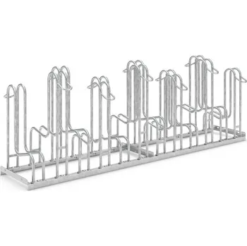 stojan na kolo Stojan na jízdní kola 4162, šířka plášťů až 55 mm, š 2100 mm, volně stojící, 12x parkovací místo