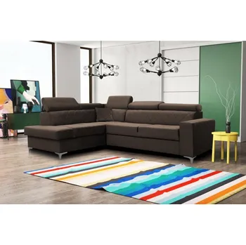 Sedací souprava Falco Rohová sedací souprava Silk, rozkládací s úložným prostorem, levá, hnědá Fresh 4