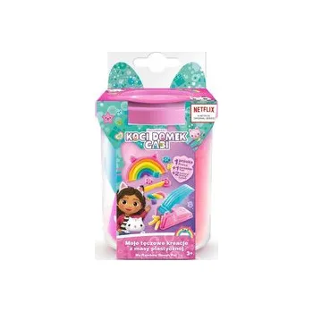 Set školních potřeb Zestaw z masą plastyczną Koci domek Gabi Moje tęczowe kreacje - różowy kubeczek