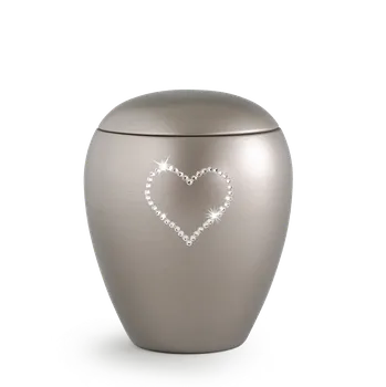 Smuteční dekorace Zvířecí urna Crystal Heart - Fumé 2,8l