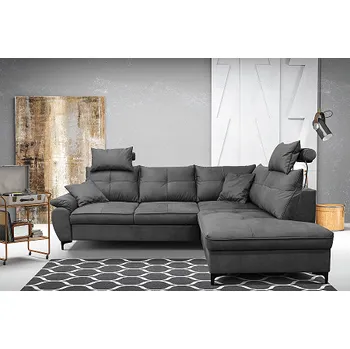 Sedací souprava SALVATOR - PRAVÁ sedací souprava, látka ŠEDÁ Letto 93 (Solei) (FI) - kolekce "F" (K250)