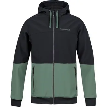 Pánská bunda Pánská softshellová bunda Hannah RYAN S Černá, Tmavě zelená