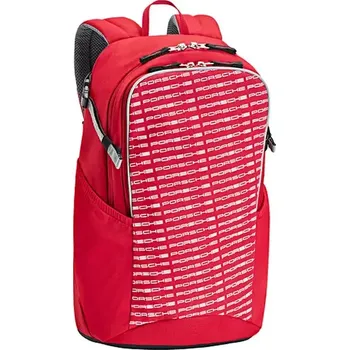 PORSCHE School backpack Školní batoh s reflexními logy červená (Stylový školní batoh Porsche Lifestyle s reflexním celoplošným potiskem a nastavitelnými popruhy. Objem 15 l.)