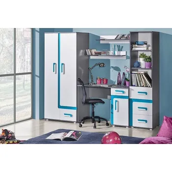 Dětský pokoj Dětský pokoj, sestava APETTITA antracit/tyrkys