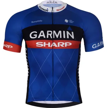 cyklistický dres BONAVELO Cyklistický dres s krátkým rukávem - GARMIN SHARP - modrá/černá