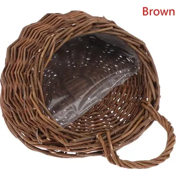 Květináč Ratanový závěsný květináč na balkon - hnědý