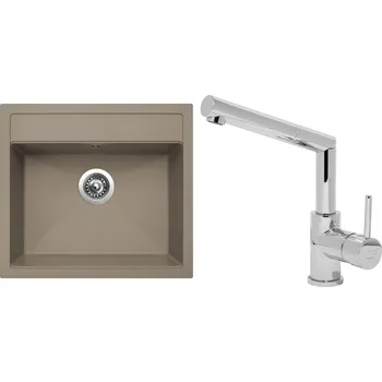 Kuchyňský dřez Set Sinks (dřez Solo 560 Truffle 54 + baterie Mix 350 P Chrom - lesklý) ACRS56054M350P