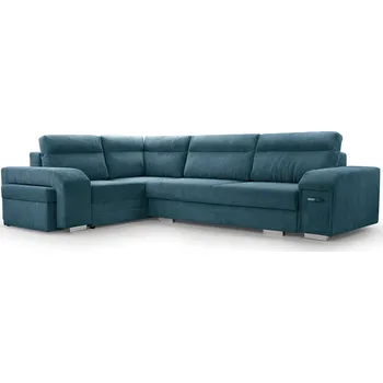 Sedací souprava Falco Rohová sedací souprava ALVIN rozkládací s úložným prostorem, levá, tyrkysová Lincoln 75