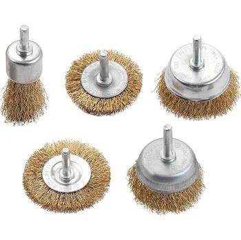 Autožárovka Interlook M-5v1 | Sada 5 ks drátěných kartáčů | mosazný drát Červená