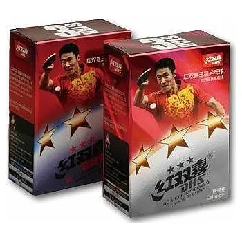 Stolní tenis Míčky DHS 3*** 40mm- 6 ks v krabičce BÍLÉ