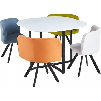 Jídelní set Jídelní set 1+4, bílá/mix barev, BEVIS NEW