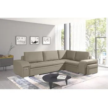 Sedací souprava Falco Rohová sedací souprava Alana, rozkládací s úložným prostorem, pravá, sv.hnědá Inari 23