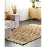Béžový jutový koberec 160 x 230 cm ručně tkaný s geometrickým vzorem boho obývací pokoj ložnice Beliani