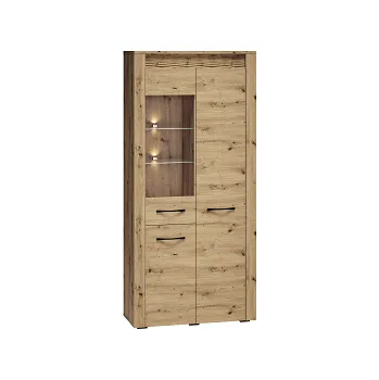 Knihovna ALVIN 04 -vitrína vysoká 2D1W,lamino Dub artisan,(ML) (ARTIS04=2BALÍKY) (K150)