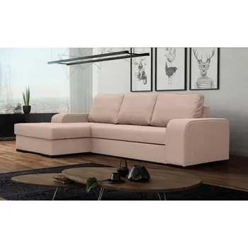 Sedací souprava Falco Rohová sedací souprava Frogo, rozkládací s úložným prostorem, levá, růžová/Portland 79