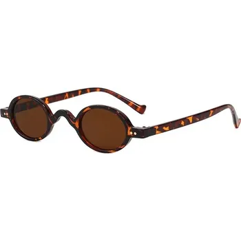 Sluneční brýle Dámské vintage kulaté sluneční brýle - Leopardí hnědá