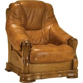 Křeslo Rustikální křeslo SOPHIE kůže Barva: moření wenge, Potah: kůže Madras white