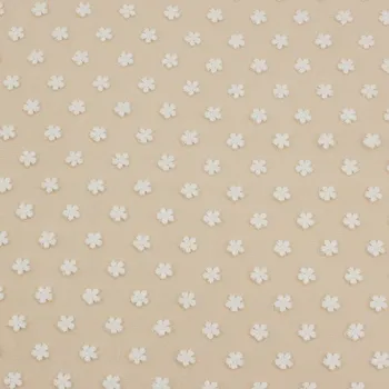 Vyšívaný tyl bílý, drobné kytičky, š.125/140