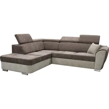 Sedací souprava MALIBU (MALMO) - LEVÁ sedací souprava tmavě hnědá Rosario 468 / korpus Rosario 461 béžová (FI) - kolekce "F" (K250) NOVÁ LÁTKA