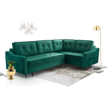 Sedací souprava Falco Rohová sedací souprava AMALIA rozkládací s úložným prostorem, pravá, zelená/Monolith 37