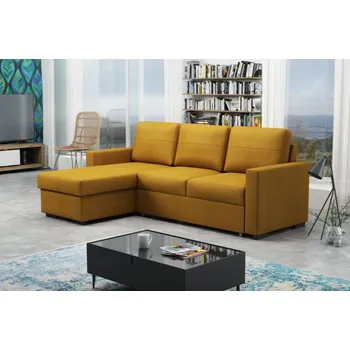 Sedací souprava Falco Rohová sedací souprava Tomáš, rozkládací s úložným prostorem, žlutá/ Kronos 1