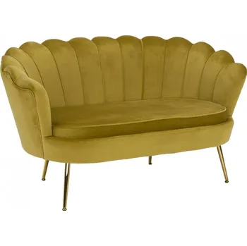 Pohovka Pohovka NOBLIN, hořčicová Velvet/gold chrom-zlatý