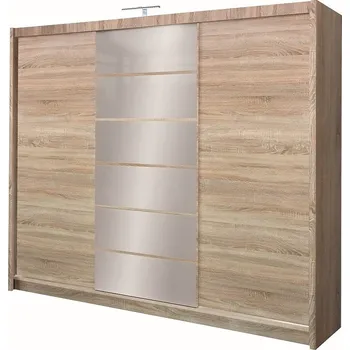 Šatní skříň Šatní skříň MENDOZA 250 s osvětlením, dub sonoma