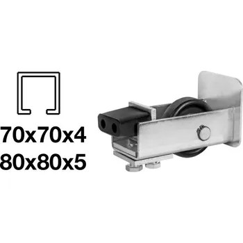 Spodní nájezd s dorazem a krytkou - pozinkovaný 80x80x5 mm (SN-3-80)