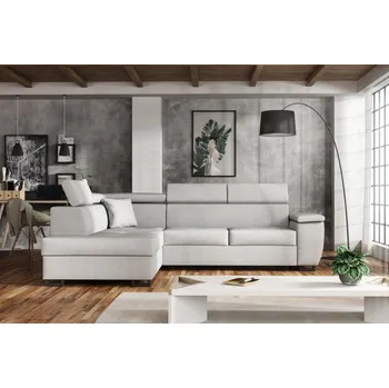 Sedací souprava Falco Rohová sedací souprava Wiliam, rozkládací s úložným prostorem, levá, šedá/Bloom 13