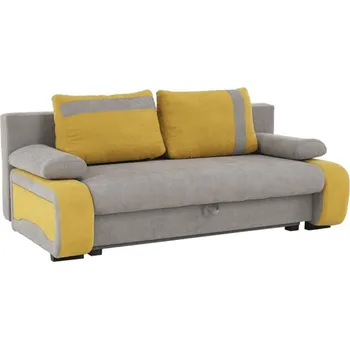 Pohovka Rozkládací pohovka BOLIVIA s úložným prostorem, šedohnědá/žlutá