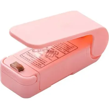 Dóza na potraviny Přenosná mini zavařovačka s plastovým klipem | zatavovací clip - růžový