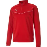 Pánská mikina se zipem Puma TEAMRISE 1/4 ZIP TOP XL Červená, Bílá