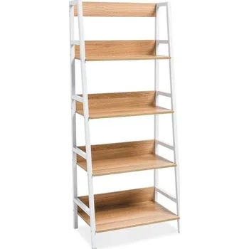 regál Policový regál OLSEN A, dub/bílý kov