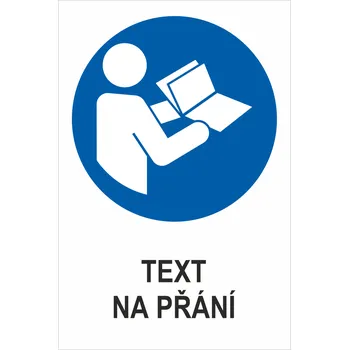 Značení instrukce návodu k použití - Váš text samolepící PVC fólie 150 x 100 mm