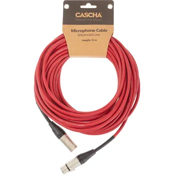Audio kabel Cascha Advanced Line Mic Cable Red 15m + prodloužená záruka 3 roky