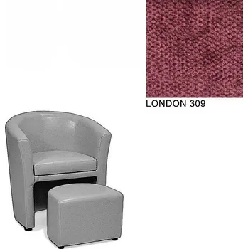 Křeslo Klubové křeslo AVA HOLGER I, s taburetkou, LONDON 309