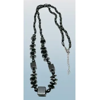 Náhrdelník Hematitový náhrdelník s chirurgickou ocelí