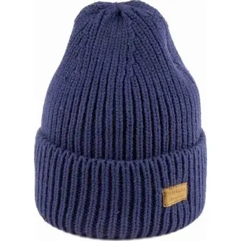 Čepice Zimní pletená čepice Finmark WINTER HAT OS Tmavě modrá, Hnědá