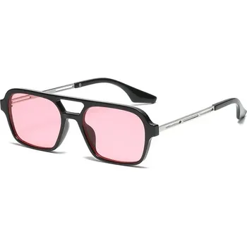 Unisex sluneční brýle pilotky - Černá růžová